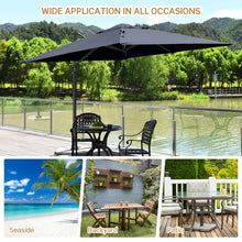 Load image into Gallery viewer, 10 x 10 Feet Patio Offset Cantilever Umbrella with Aluminum 360-degree Rotation Tilt-Navy