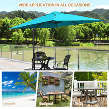 Load image into Gallery viewer, 10 x 10 Feet Patio Offset Cantilever Umbrella with Aluminum 360-degree Rotation Tilt-Turquoise