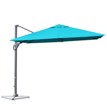 Load image into Gallery viewer, 10 x 10 Feet Patio Offset Cantilever Umbrella with Aluminum 360-degree Rotation Tilt-Turquoise