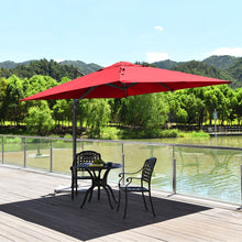 Load image into Gallery viewer, 10 x 10 Feet Patio Offset Cantilever Umbrella with Aluminum 360-degree Rotation Tilt-Wine