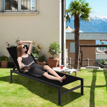 Load image into Gallery viewer, 6-Position Chaise Lounge Chairs with Rustproof Aluminium Frame-Black