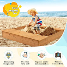 Load image into Gallery viewer, Kids Wooden Sandbox with Bench Seats and Storage Boxes