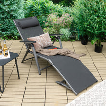 Load image into Gallery viewer, Outdoor Aluminum Chaise Lounge Chair with Quick-Drying Fabric