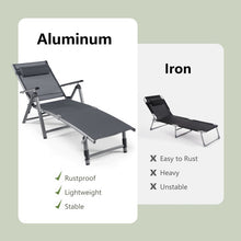 Load image into Gallery viewer, Outdoor Aluminum Chaise Lounge Chair with Quick-Drying Fabric