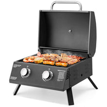 Load image into Gallery viewer, 2-Burner Propane Gas Grill 20000 BTU Outdoor Portable with Thermometer