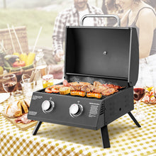 Load image into Gallery viewer, 2-Burner Propane Gas Grill 20000 BTU Outdoor Portable with Thermometer