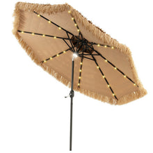 Load image into Gallery viewer, 9 Feet Solar Powered Thatched Tiki Patio Umbrella with Led Lights.