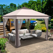 Load image into Gallery viewer, 11 x 11 Feet 2-Tier Pop-Up Gazebo Tent Portable Canopy Shelter Carry Bag Mesh
