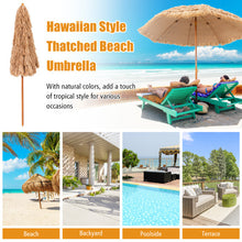 Load image into Gallery viewer, 8 Feet Patio Thatched Tiki Umbrella Hawaiian Hula Beach Umbrella