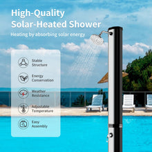 Load image into Gallery viewer, 7.2 Feet 9.3 Gallon Solar Heated Shower with Adjustable Head and Foot Tap