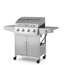 Load image into Gallery viewer, 50000BTU 5-Burner Propane Gas Grill with Side Burner and 2 Prep Tables-Silver