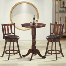 Load image into Gallery viewer, 2 Pieces 360 Degree Swivel Wooden Counter Height Bar Stool Set with Cushioned Seat-25 inches
