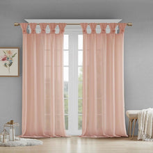 Load image into Gallery viewer, Floral Twist Tab Top Window Panel Embellished W/ Flower -50X95" Mp40-5649