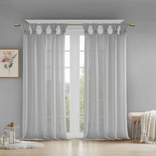 Load image into Gallery viewer, Floral Twist Tab Top Window Panel Embellished W/ Flower -50X95" Mp40-5652
