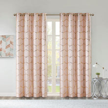 Load image into Gallery viewer, Total Blackout Metallic Print Grommet Top Curtain Panel -50X84" Id40-1406