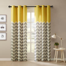 Load image into Gallery viewer, Chevron Printed Grommet Top Panel Pair -63" Panel ID40-554 By Olliix