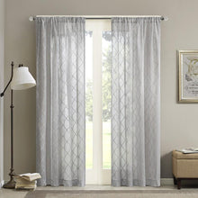Load image into Gallery viewer, Madison Park Irina Diamond Sheer Window Curtain -95" Panel MP40-2334 By Olliix