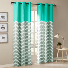 Load image into Gallery viewer, Chevron Printed Grommet Top Panel Pair -84" Panel ID40-555 By Olliix