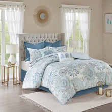 Load image into Gallery viewer, Madison Park Isla 8 Piece Cotton Printed Reversible Comforter Set By Olliix