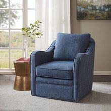 Load image into Gallery viewer, Madison Park Brianne Slub Weave Wide Seat Swivel Arm Chair MP103-0697 By Olliix