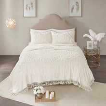 Load image into Gallery viewer, Madison Park Laetitia 3-Piece Cotton Chenille Medallion Fringe Coverlet Set By Olliix