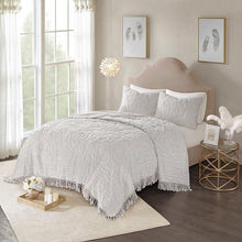 Load image into Gallery viewer, Madison Park Laetitia 3-Piece Cotton Chenille Medallion Fringe Coverlet Set By Olliix
