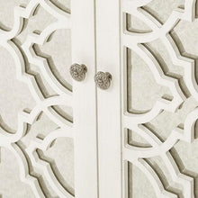 Load image into Gallery viewer, Madison Park Verona Dining Buffet Server Quaterfoil Design Kitchen Storage Cabinet With Mirrored Doors By Olliix