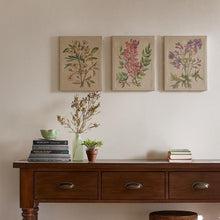 Load image into Gallery viewer, Madison Park Linen Botanicals Printed Linen Canvas Set Of 3 MP95C-0037 By Olliix