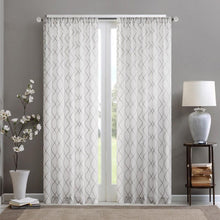 Load image into Gallery viewer, Madison Park Irina Diamond Sheer Window Curtain -95" Panel MP40-2331 By Olliix