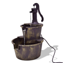 Load image into Gallery viewer, 2 Tiers Outdoor Barrel Waterfall Fountain with Pump