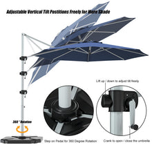 Load image into Gallery viewer, 11 Feet Patio Offset Cantilever Umbrella 360° Rotation Aluminum Tilt-Navy