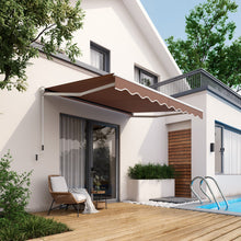 Load image into Gallery viewer, 10 x 8.2 Feet Retractable Awning with Easy Opening Manual Crank Handle-Brown