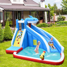 Load image into Gallery viewer, 4-in-1 Inflatable Water Slide Park with Long Slide and 735W Blower