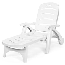 Load image into Gallery viewer, 5 Position Adjustable Folding Lounger Chaise Chair on Wheels