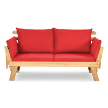 Load image into Gallery viewer, Adjustable Patio Convertible Sofa with Thick Cushion -Red