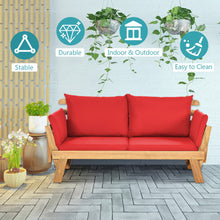 Load image into Gallery viewer, Adjustable Patio Convertible Sofa with Thick Cushion -Red