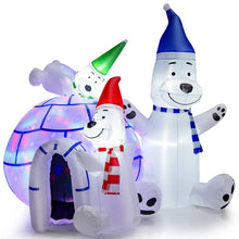 Load image into Gallery viewer, 6 Feet Christmas Decoration with 3 Lovable Polar Bears