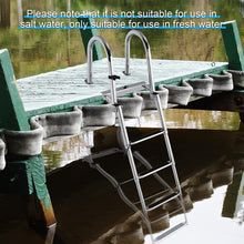 Load image into Gallery viewer, 4 Step Stainless Steel Folding Telescoping Pontoon Boat Ladder