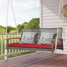 Load image into Gallery viewer, 2-Person Patio Wicker Hanging Swing Chair-Red