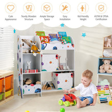 Load image into Gallery viewer, Kids Toy and Book Organizer Children Wooden Storage Cabinet with Storage Bins