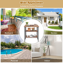 Load image into Gallery viewer, Acacia Wood Patio Folding Dining Table Storage Shelves