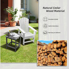 Load image into Gallery viewer, 15 Inch Patio Square Wooden Slat End Side Coffee Table for Garden-Gray