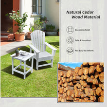 Load image into Gallery viewer, 15 Inch Patio Square Wooden Slat End Side Coffee Table for Garden-White