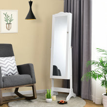 Load image into Gallery viewer, Mirrored Lockable Jewelry Cabinet Armoire Organizer Storage Box-White