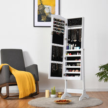 Load image into Gallery viewer, Mirrored Lockable Jewelry Cabinet Armoire Organizer Storage Box-White
