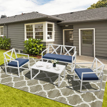 Load image into Gallery viewer, 4 Pieces Outdoor Conversation Set with Sturdy Steel Frame