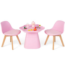 Load image into Gallery viewer, Wooden Kids Activity Table and Chairs Set with Padded Seat-Pink