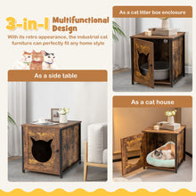 Load image into Gallery viewer, Cat Litter Box Enclosure with Door and Ventilated Hole-Brown