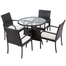 Load image into Gallery viewer, 5 pcs Rattan Patio Furniture Set with Round Table