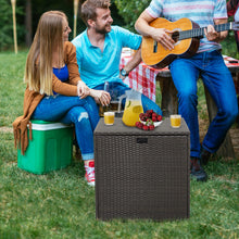 Load image into Gallery viewer, 72 Gallon Rattan Outdoor Storage Box with Zippered Liner and Solid Pneumatic Rod